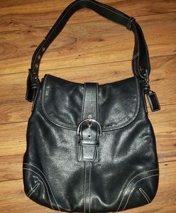 Black leather coach bag